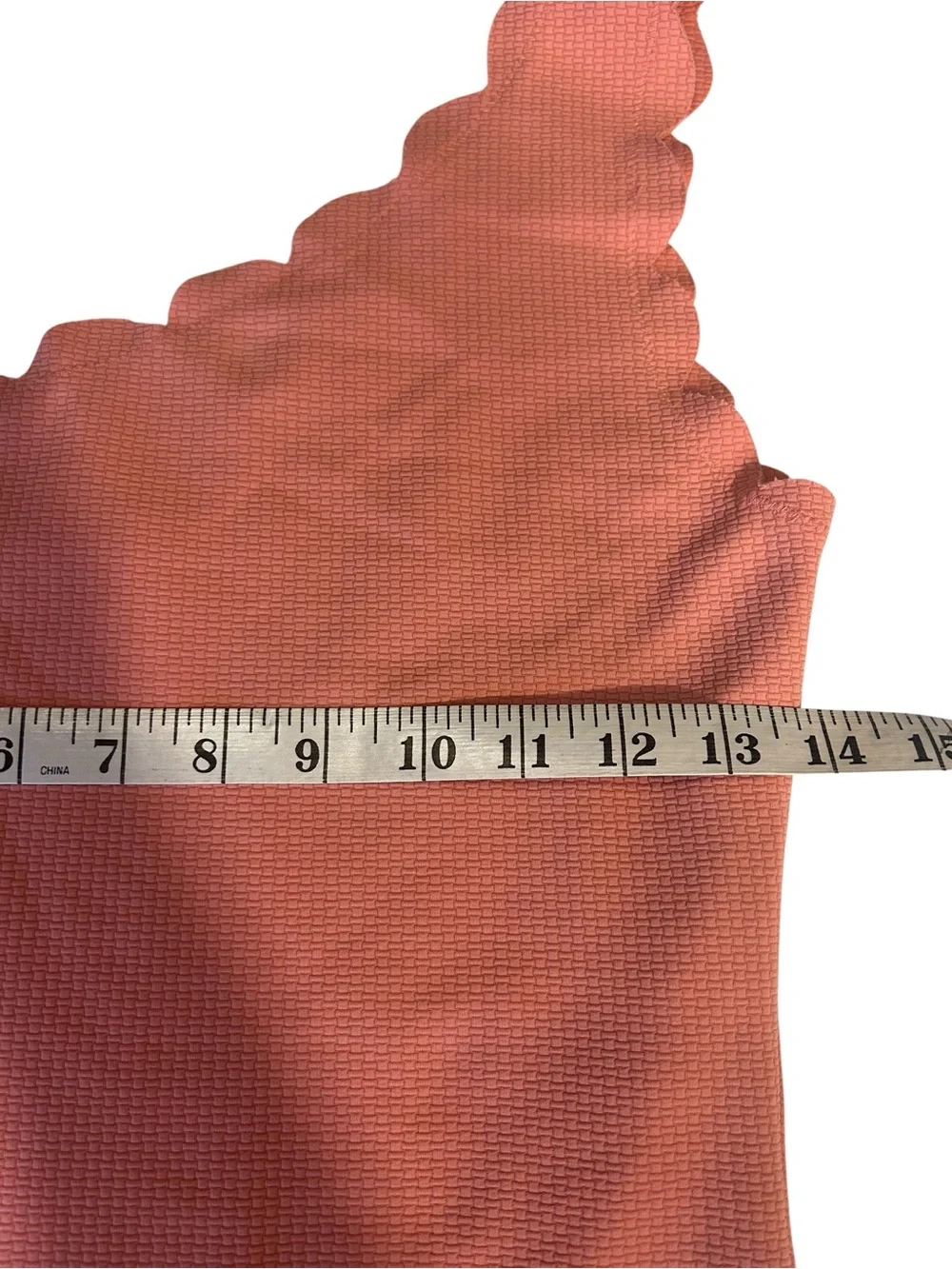 Marysia One Shoulder Scallop Edge One-Piece Swimsuit Coral Pink Size Medium - Picture 4 of 7